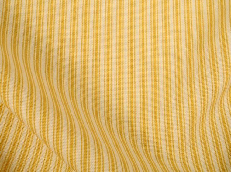 Last 10 yds Ian Mankin Style Ticking in Yellow & Ivory upholstery fabric