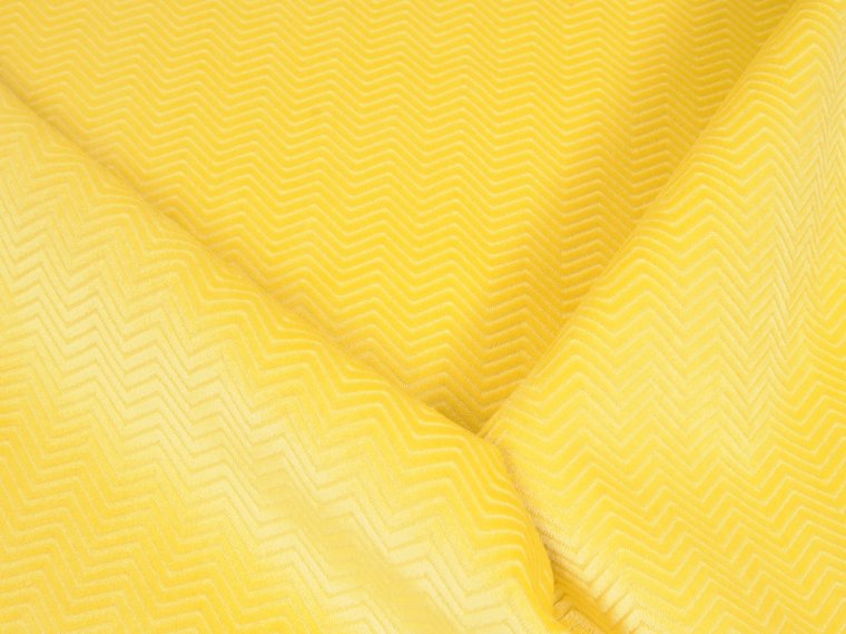 Lemon Yellow Herringbone Velvet Fabric for Upholstery, Drapery, Bedding