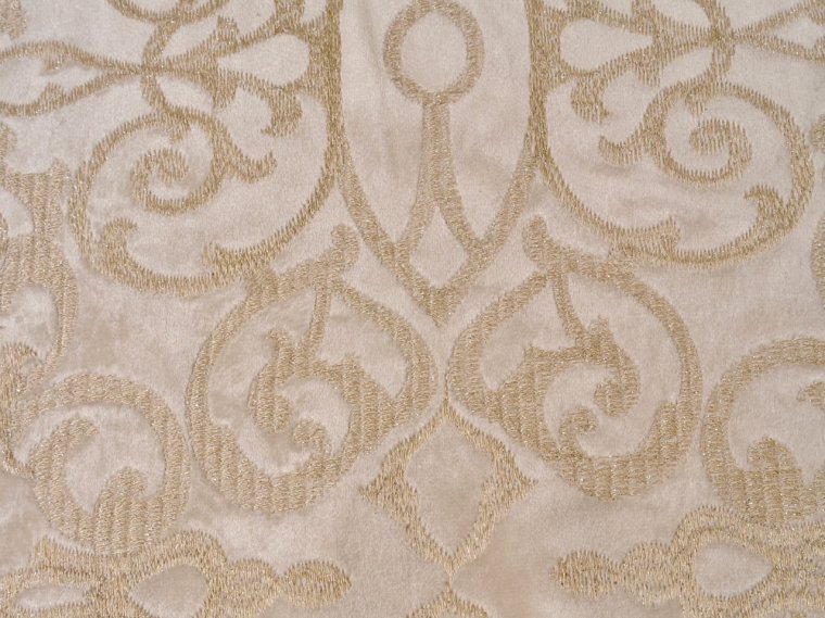 Exquisite Light Metallic Gold Velvet Damask Fabric for Upholstered