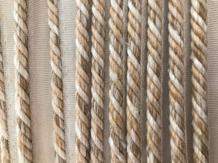 7.7 yards Brunschwig + Fils Rope trim in neutral tones of Beige + ivory