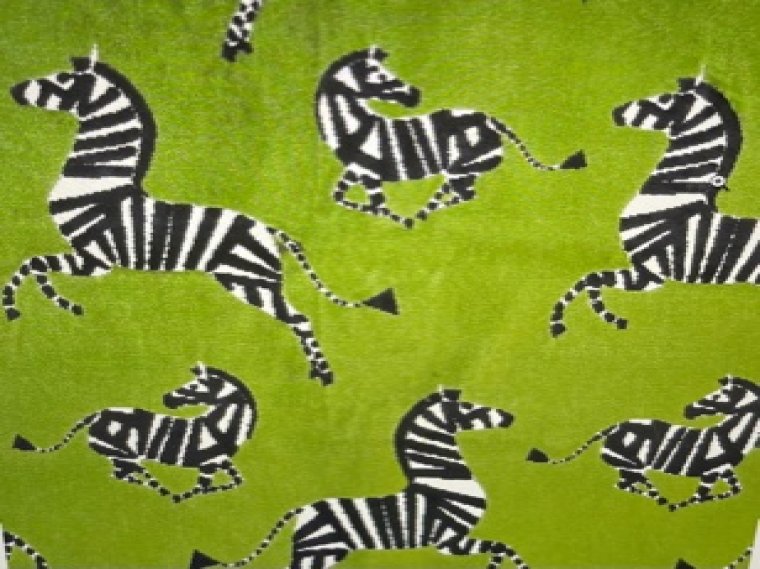 Red running Zebras on Velvet Fabric for Upholstery, pillows, Blankets