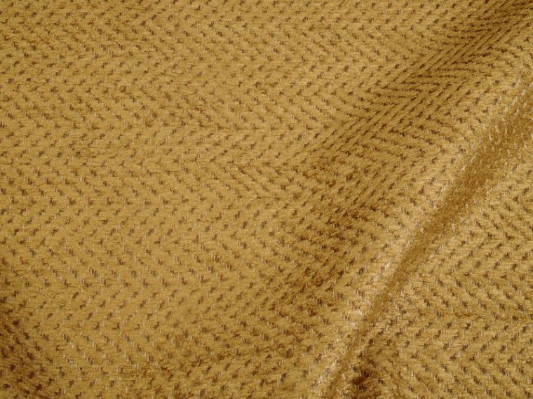 RAlph Lauren Gold Herringbone Plush Chenille, Hard Wearing, Woven in Italy